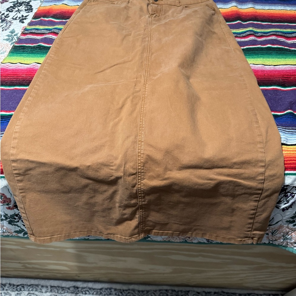 Elegant Tan Maxi Skirt